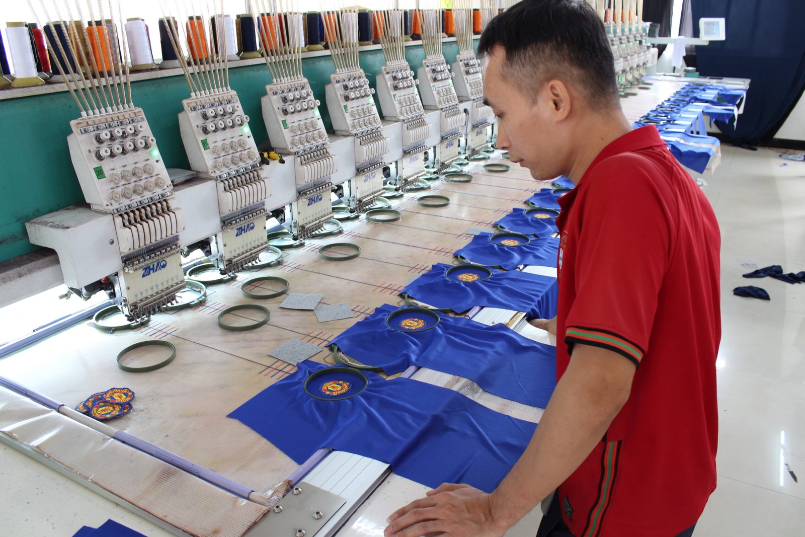 Custom sportswear sampling process -- quality sample review for custom soccer kits at JuHong SPORTS factory