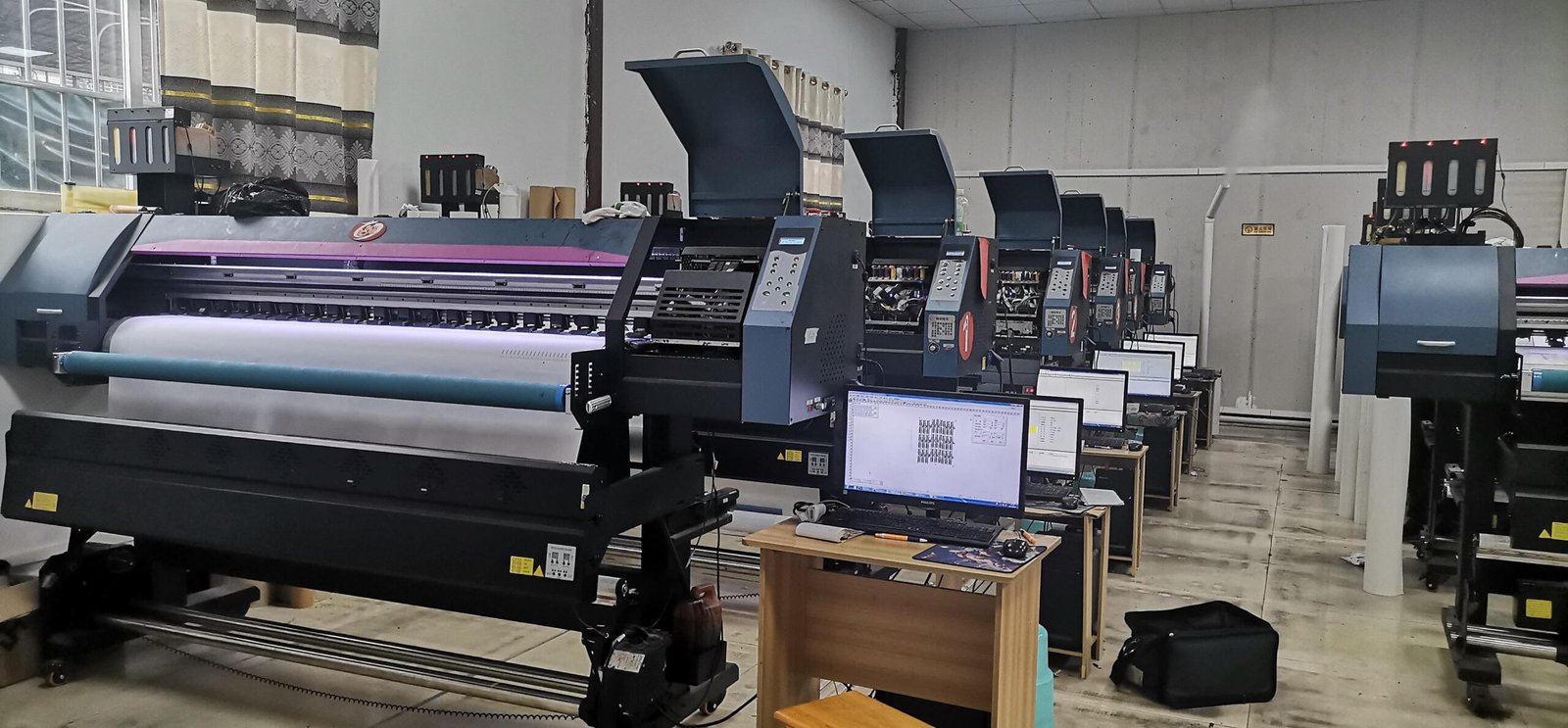 Custom soccer kit production line -- JuHong SPORTS 20000 sq ft facility with advanced printing and sewing technology