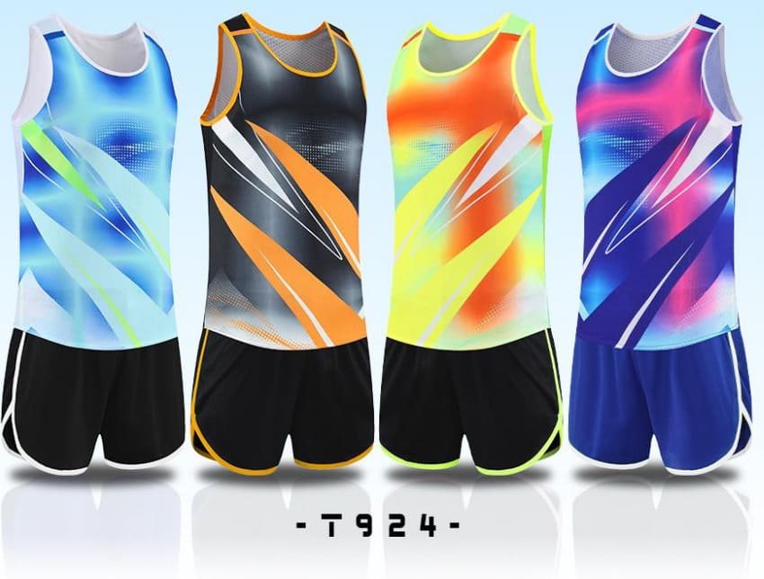 Lightweight moisture-wicking marathon and track running singlet with custom event branding