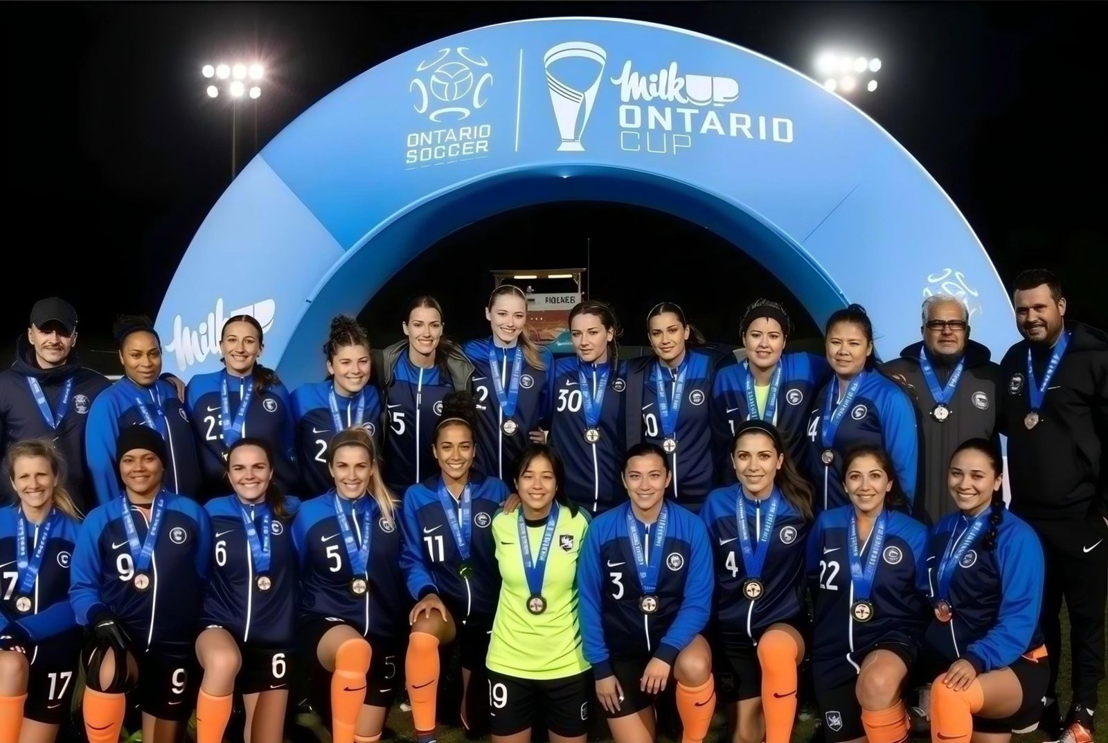 Luigi's Soccer Team wearing JuHongsport custom jerseys