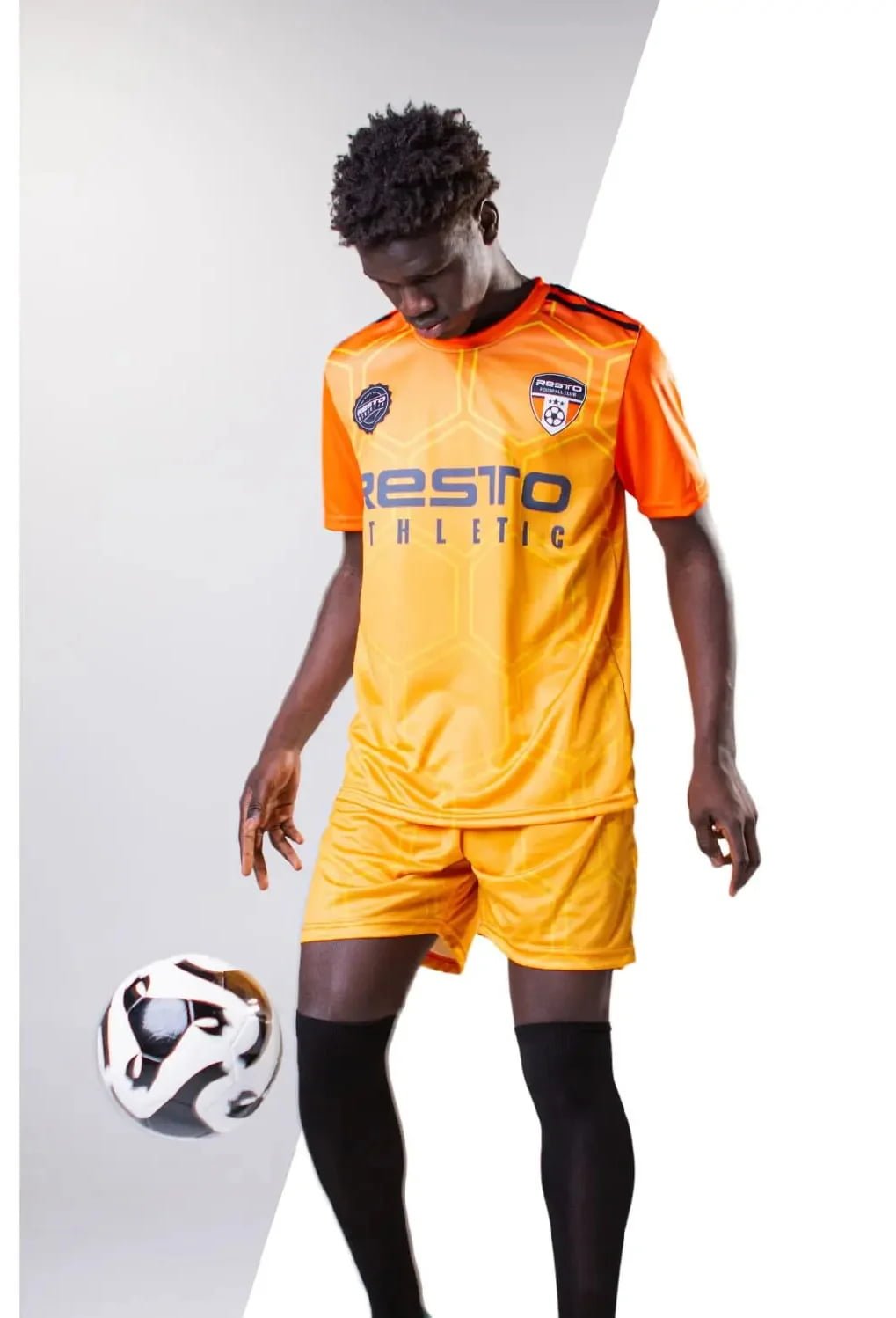 Custom dye sublimated soccer jerseys showing vibrant colors and quality craftsmanship
